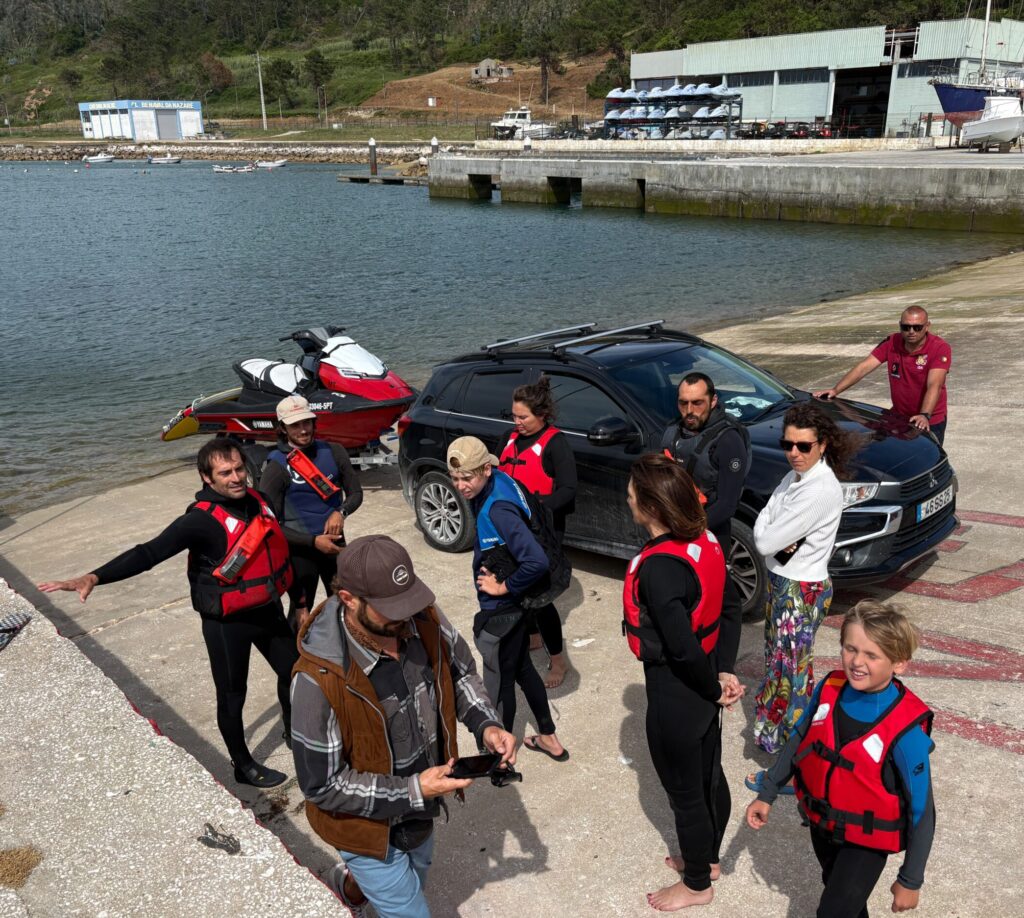 getting ready to water ski