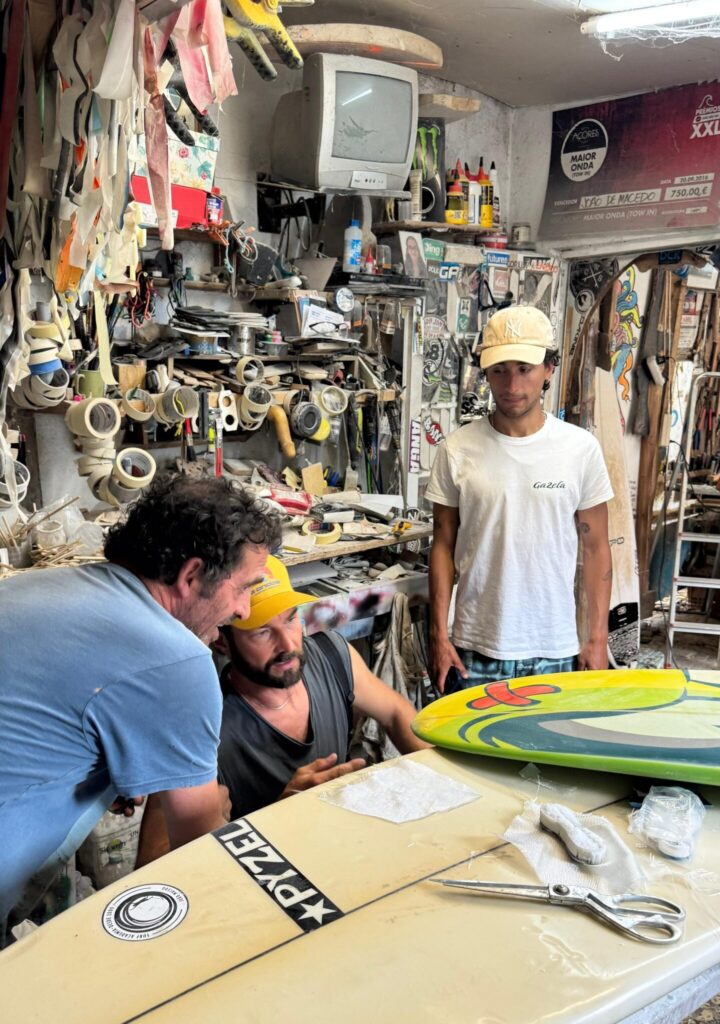 shaping a surfboard